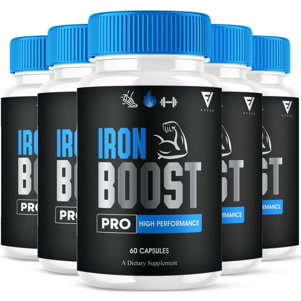 (5 Pack) Iron Boost Pro High Performance Supplement, IronBoost (300 Capsules)