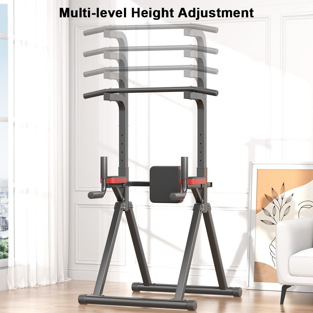 Foldable Power Tower, Adjustable Multifunction Pull Up Bar Tower Station, Pul...