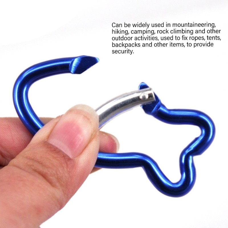 Carabiner Clip Fish Shape Climbing Buckle Quick Link Locking Spring Snap Hook
