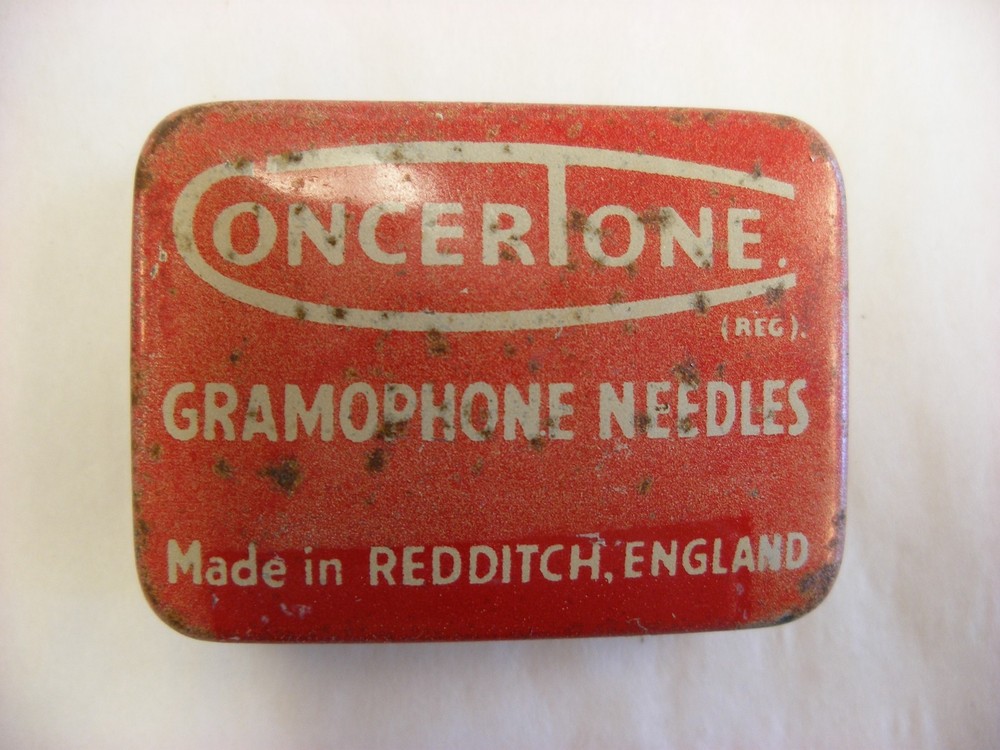Phonograph Victrola Gramophone Needle Tin - Concertone Redditch - Empty