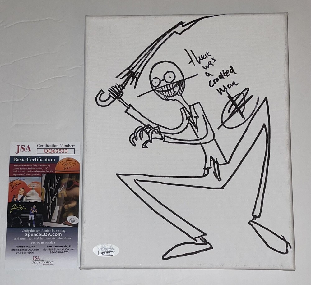 Javier Botet Signed Sketched Canvas Conjuring 2 “Crooked Man” Authentic JSA COA