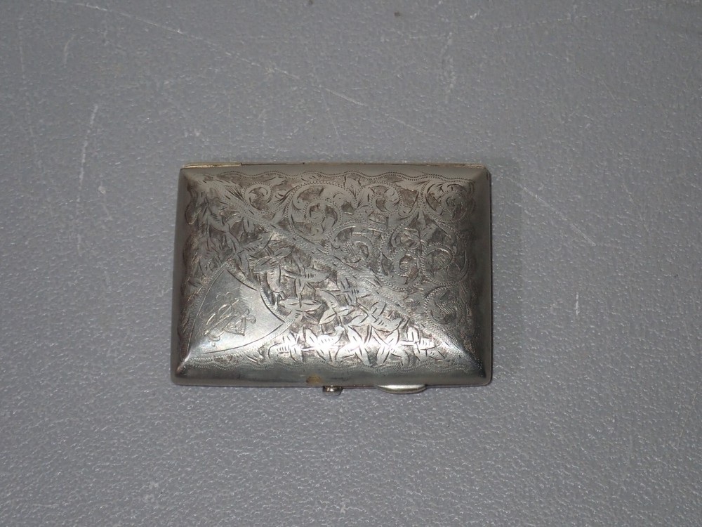 1907 Silverplated Cigarette Case, Excellent Condition, Inscribed