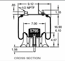 Air Spring Bag SAF Holland 90557248 & Firestone W01-358-9587