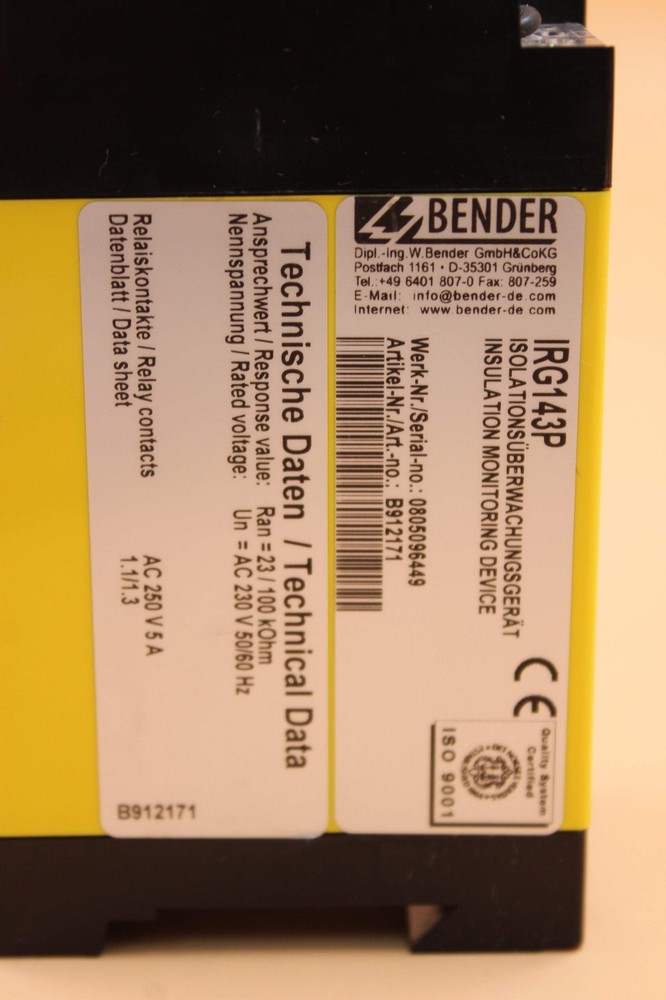 New | BENDER | IRG143P |