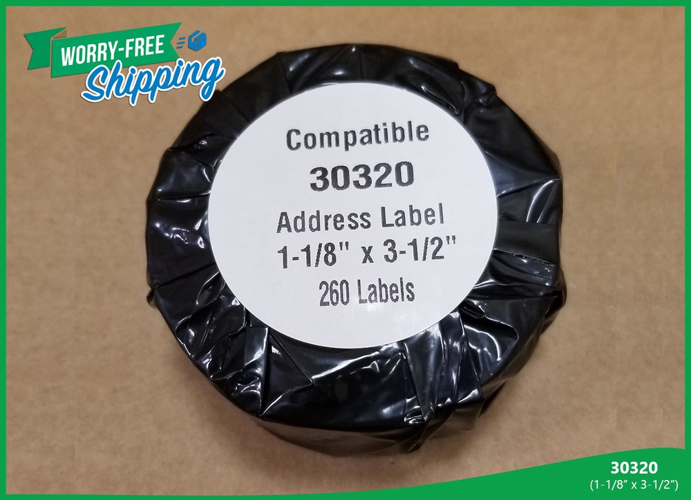 2 Rolls of Dymo® Compatible 30320 White Rectangular Address Labels