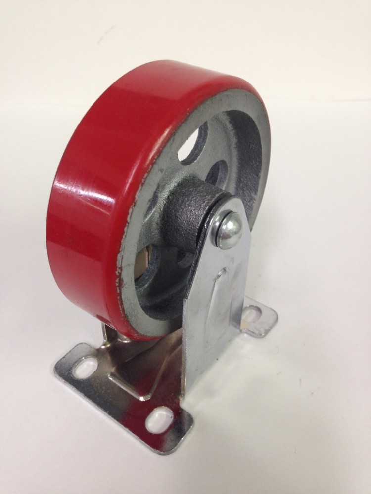 RIGID CASTER WITH 4" X 1.25" POLYURETHANE WHEEL