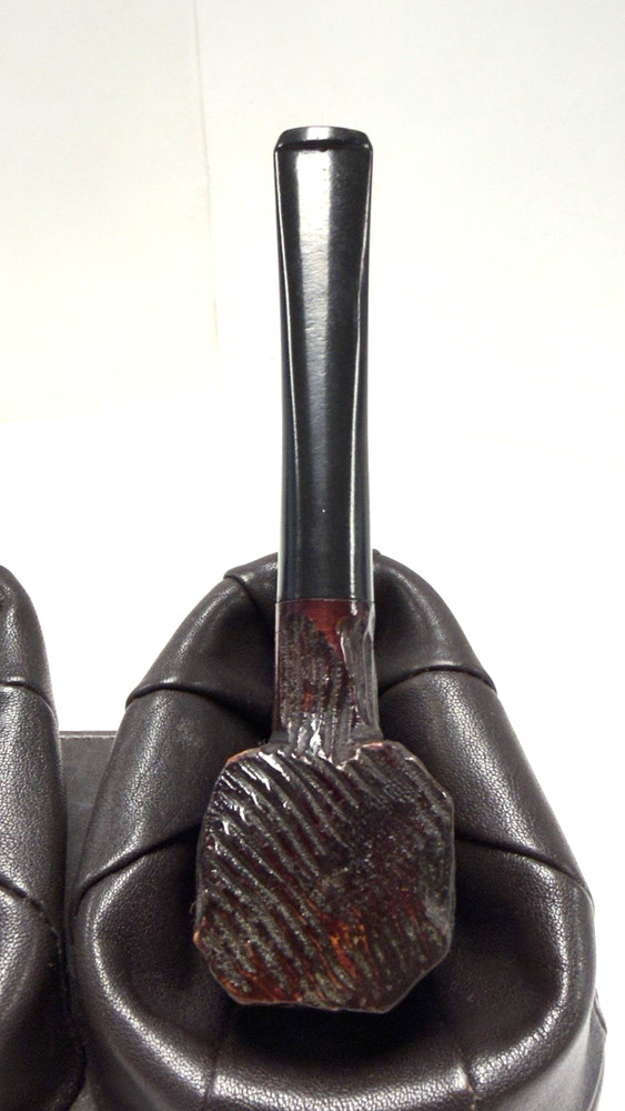UNKNOWN MAKER: UNSMOKED 4 Panel Rustic Pot, Pristine Tapered Ebonite Stem