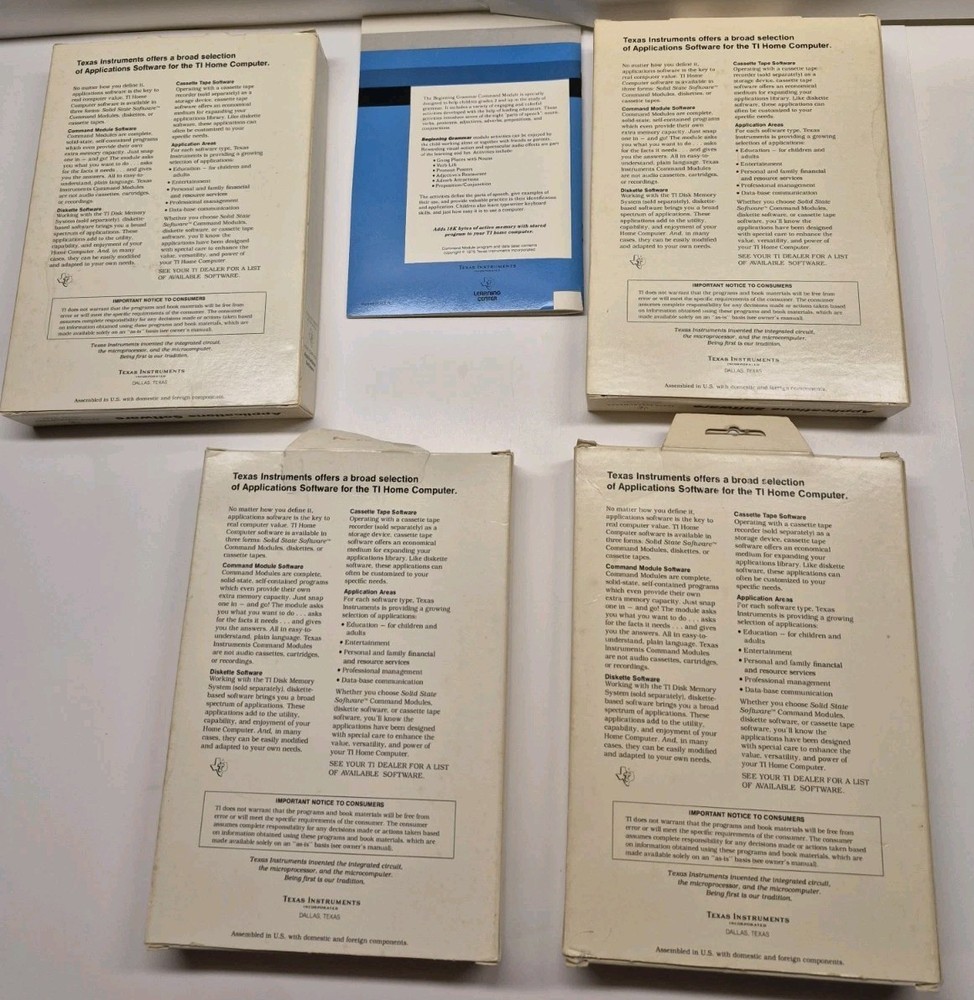 Texas Instruments TI-99/4A Computer Bundle: Computer/AC Adap./RF Mod/Software