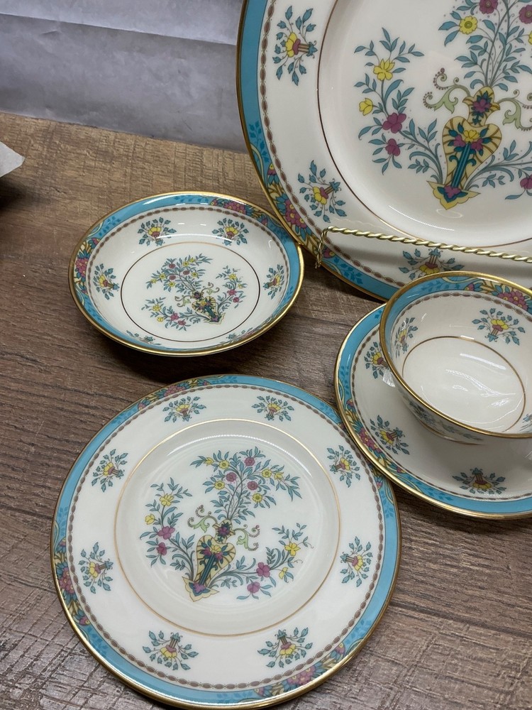 Lenox Fine China BLUE TREE Pattern Gold Backstamp 6 PC PLACE SETTING - BEAUTIFUL