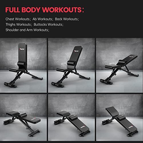 PASYOU Adjustable Weight Bench Full Body Workout Assorted Colors