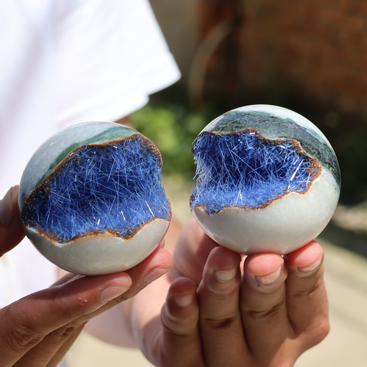Blue Natural Goethite Crystal Quartz Energy Ore Healing Mineral Specimen