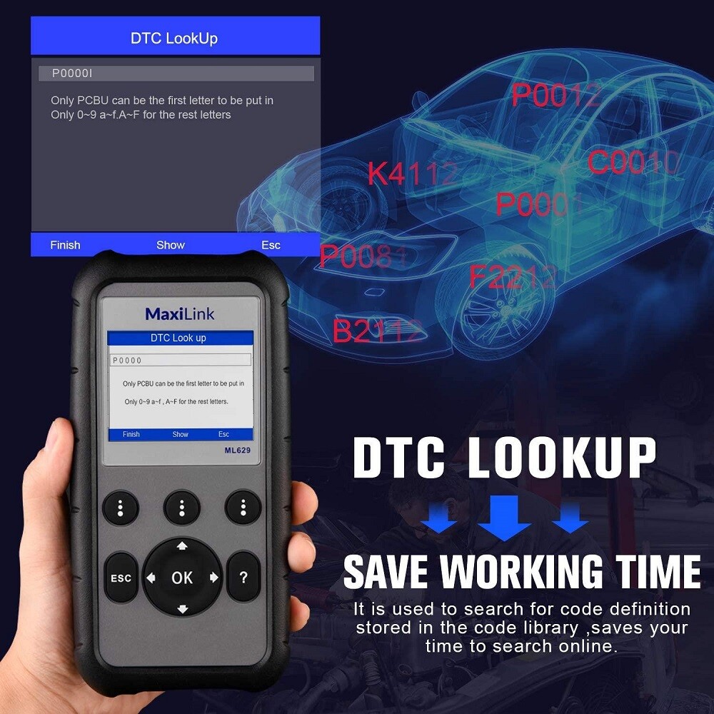 Autel MaxiLink ML629 Automotive OBD2 Scanner Code Reader Check Engine/ABS/SRS