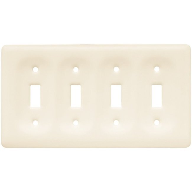 64482 Bisque Ceramic  Quad Switch Cover Plate
