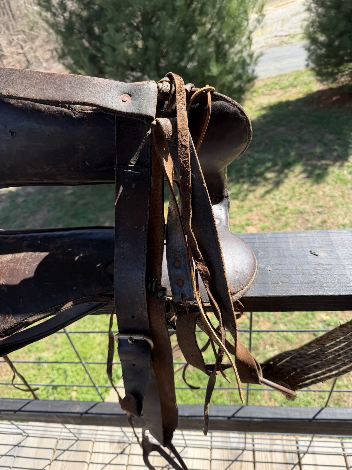 Antique World War I 12 inch McClellan Calvary Saddle, All Original W/ Stirrups