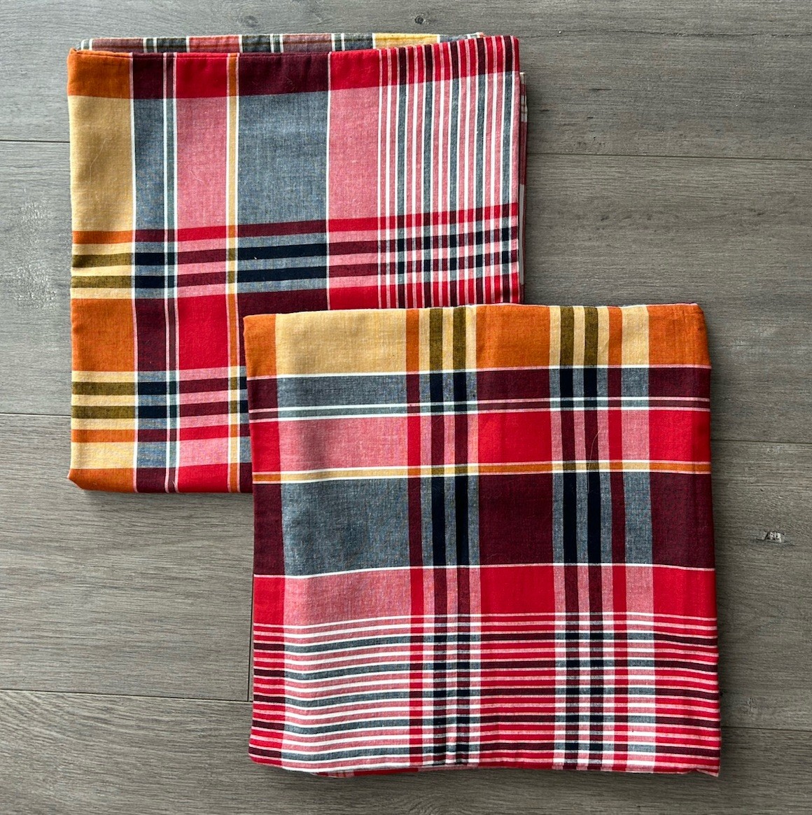 Pottery Barn Quinn Plaid Madras 24" X 24"  Pillow Cover,Sham, Cabin Core, NWOT