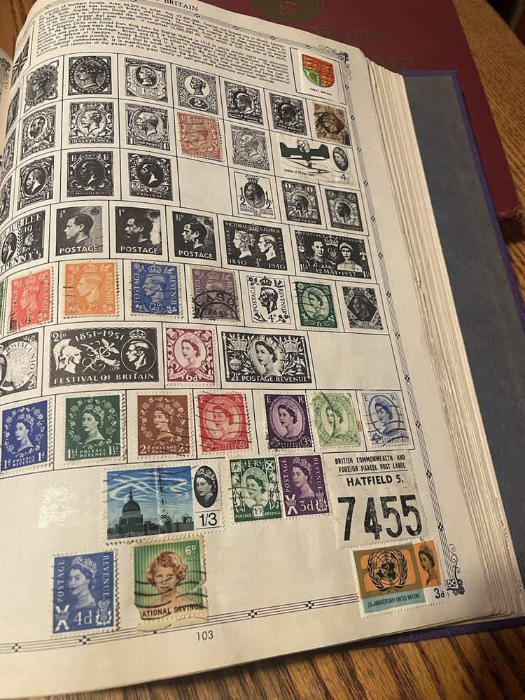 The Premier World Stamp Album 1922 -1 962 Grossman Germany Hitler 875+ Stamps