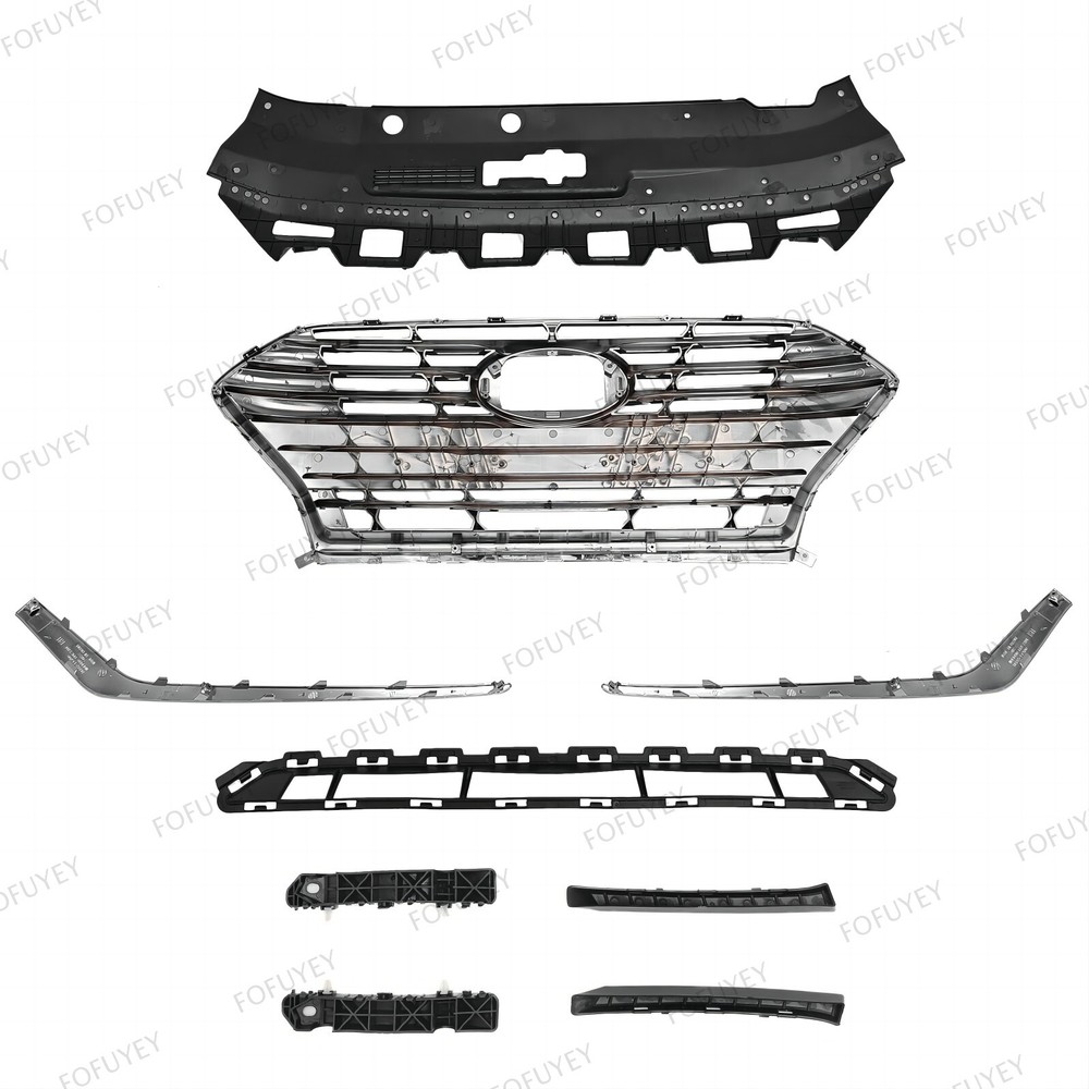 9PC For Sonata 2018-2019 Front Radiator Support Cover Grille Mesh Bumper Bracket