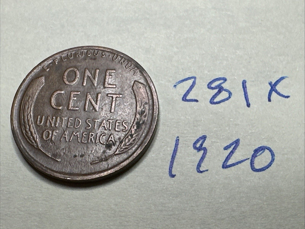 1920 1C BN Lincoln Cent WHEAT PENNY 281X