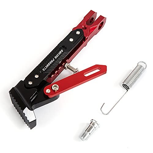 Motorcycle Kickstand Adjustable Foot Side Support Parking Kickstand for Red