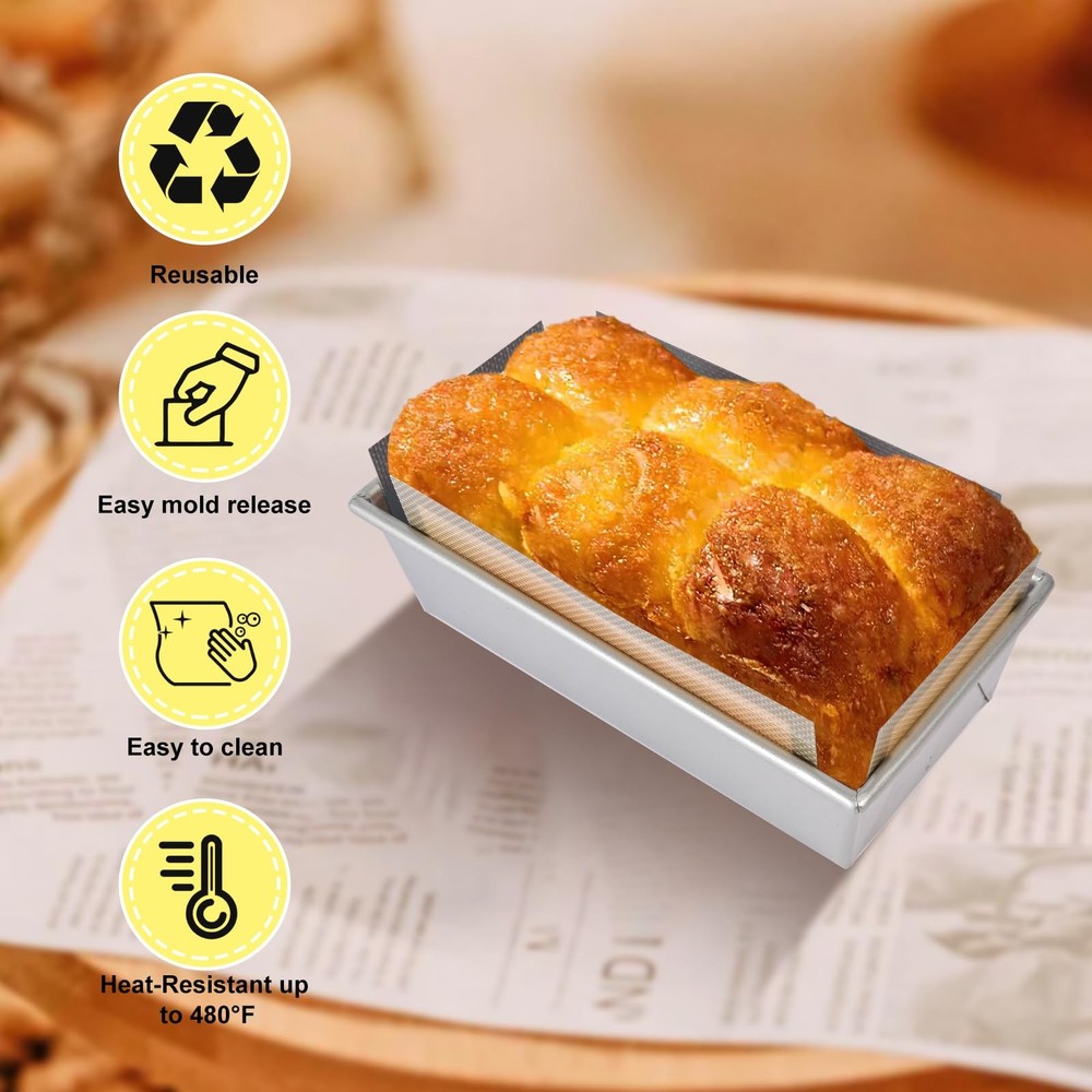 2 Pcs Thickened Silicone Bread loaf pan liners for baking bread 9x5，Silicone ...