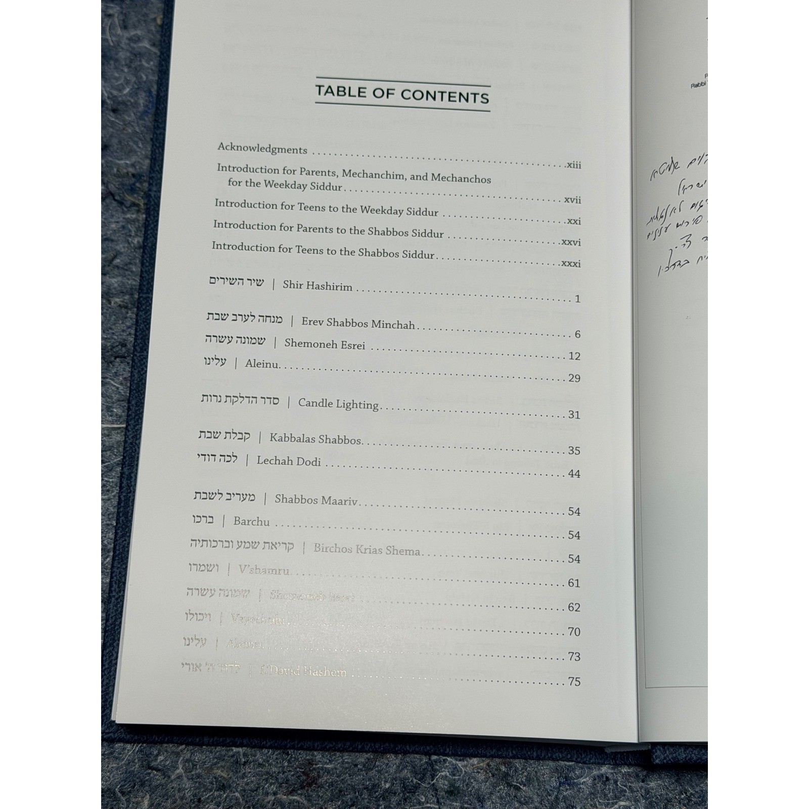 The Feigenbaum Teen Siddur for Shabbos Nusach Ashkenaz Cohen Family Edition Grey