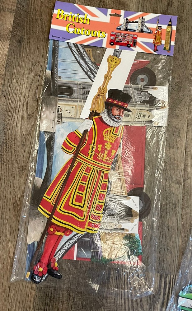 Beistle British Decor Cutouts 4 Die Cuts