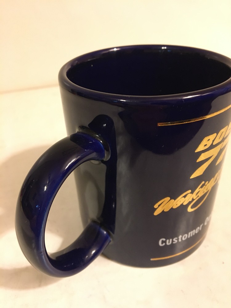 Boeing 777 Coffee Cup or Mug, Quality Support Blue, Clean