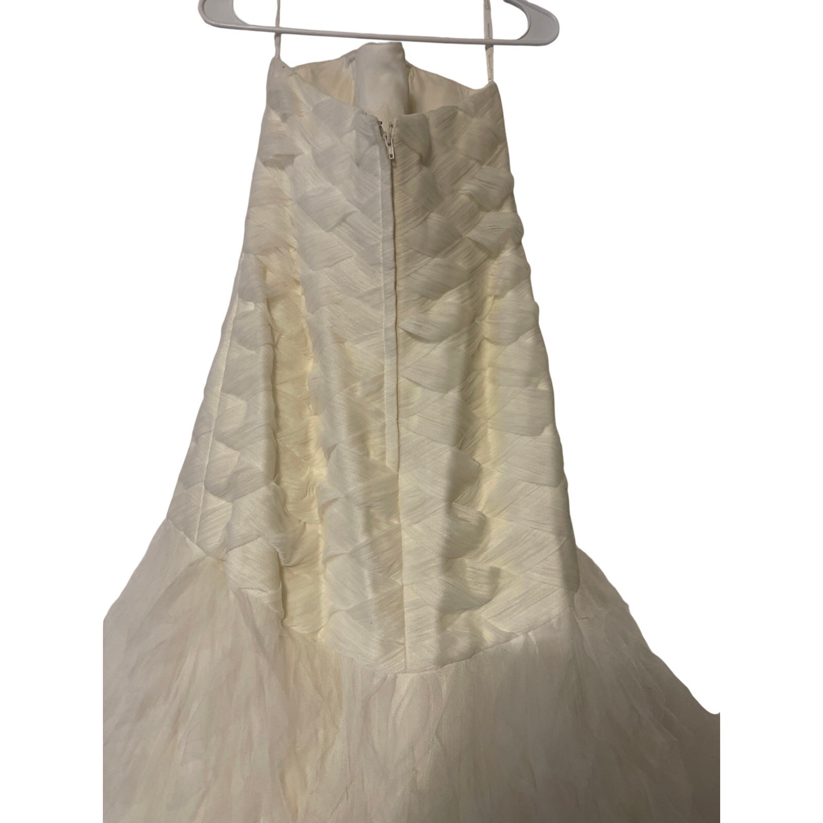 Galina Signature Ivory Size 12 Style SWG523 Wedding Gown Basket Woven Bodice