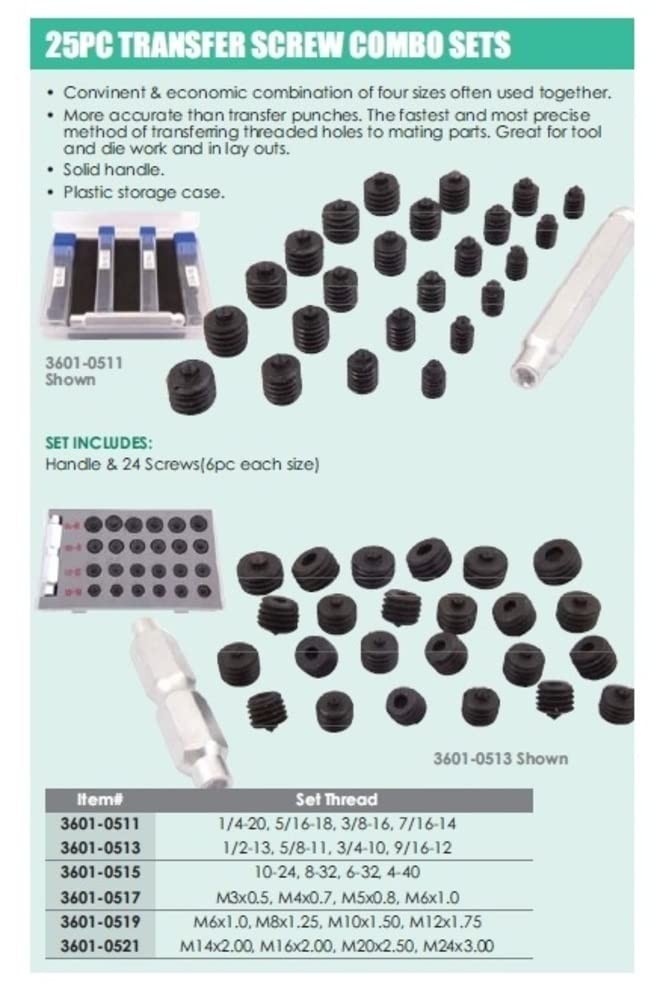 Professional 25 Piece Transfer Screw Set - Efficient Tool for Precision Layouts