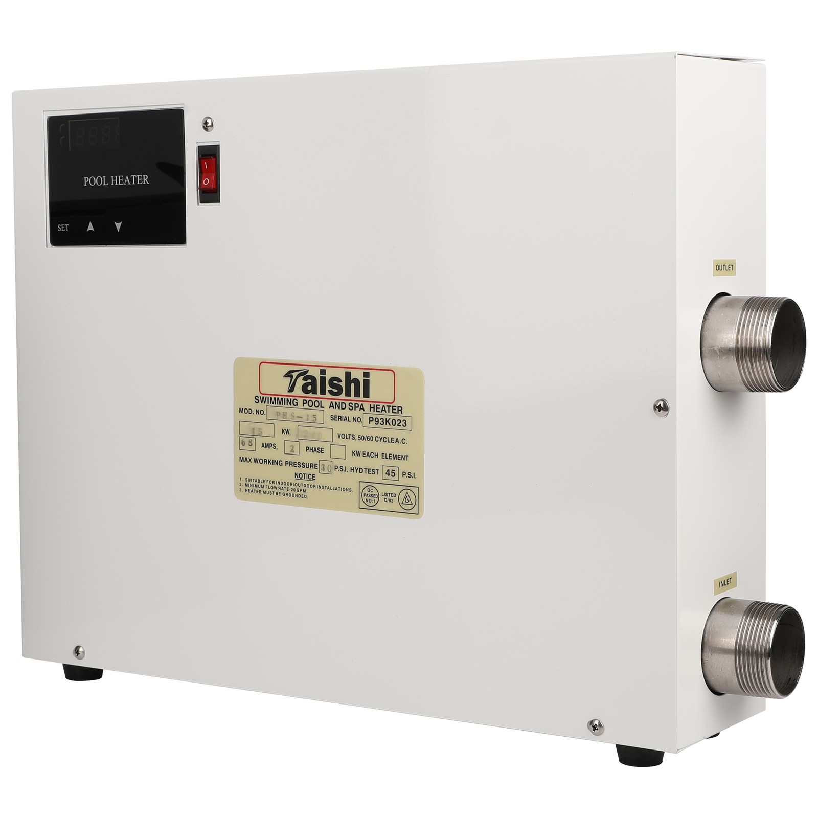 15KW Electric Water Heater Swimming Pool Thermostat 220V SPA Hot Tub Genuine USA