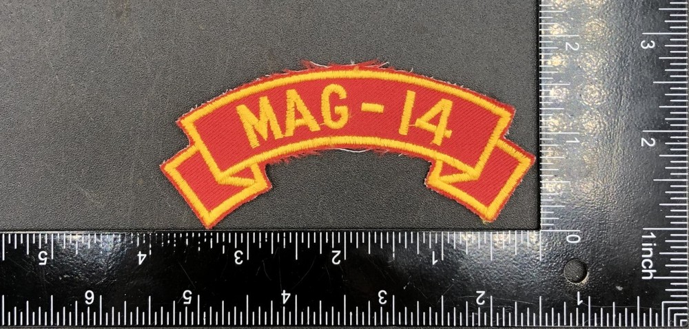 USMC Duty Assignment MAG-14 Scroll Style Red & Yellow Patch