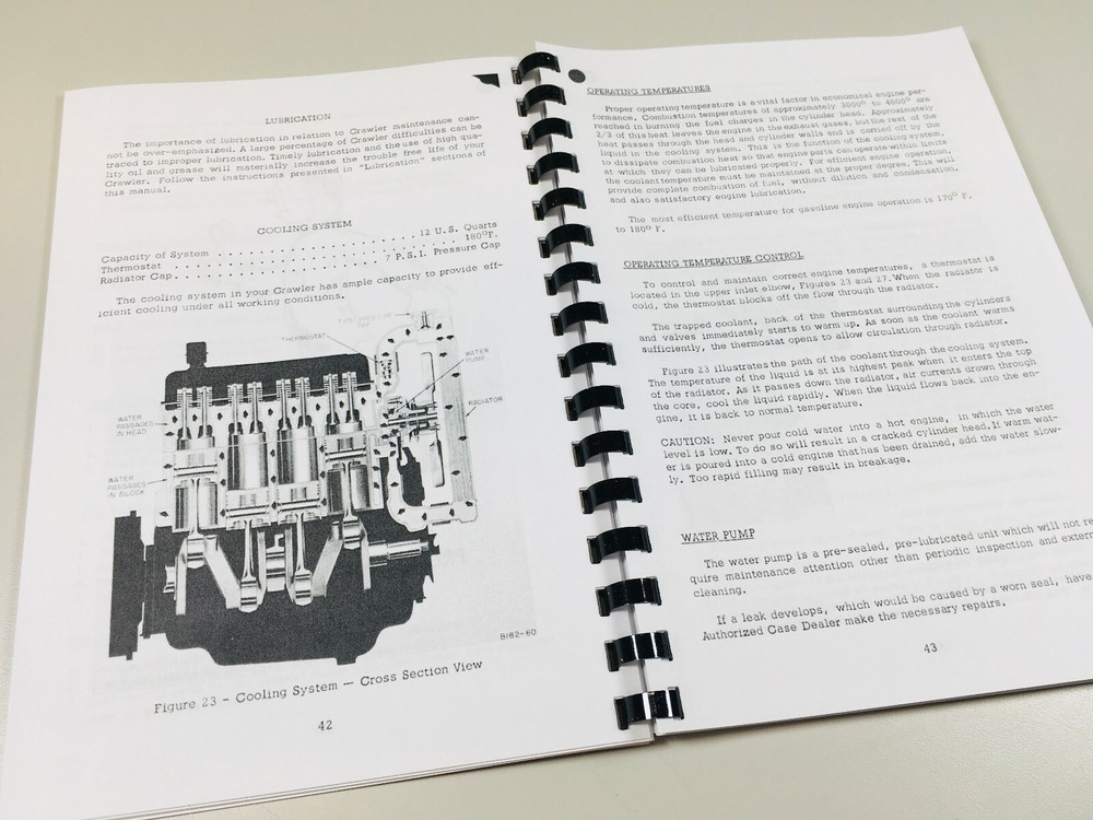 Case 310E Crawler Tractor Operators Owners Manual Maintenance Adjustments
