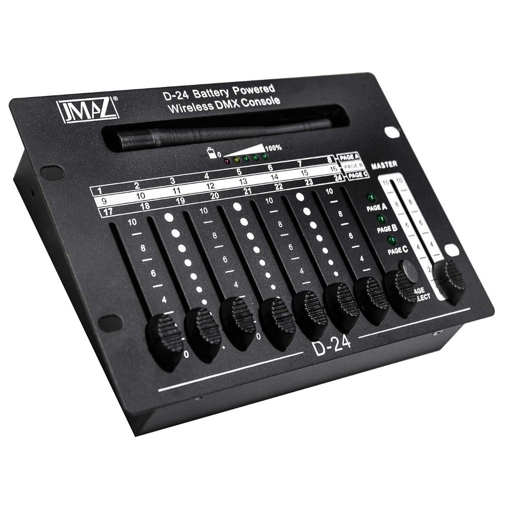 JMAZ Lighting JZ6001 D-24 Wireless Battery Powered DMX Controller