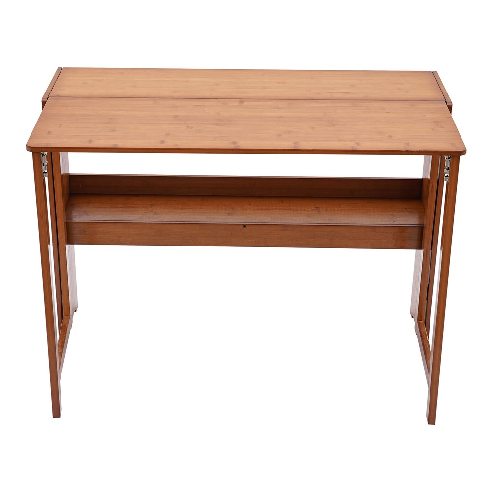 Foldable Bamboo Desk – Space-Saving Home Office Writing Workstation
