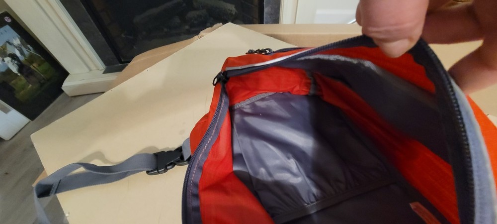 Eddie Bauer Red & Gray Hiking Camping Daypack Backpack Nylon Adjustable Strap