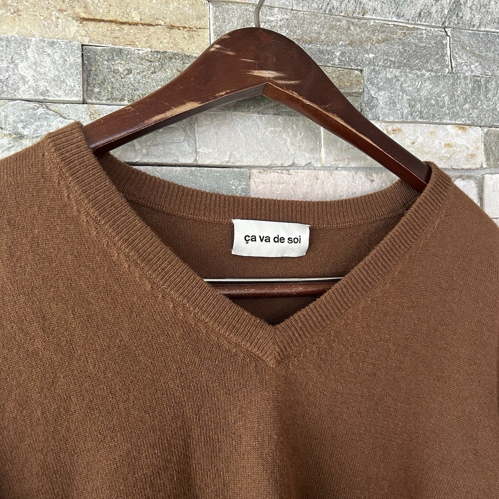 Ca Va De Soi Cabot Art Merino Wool Sweater Brown Pullover Size Medium