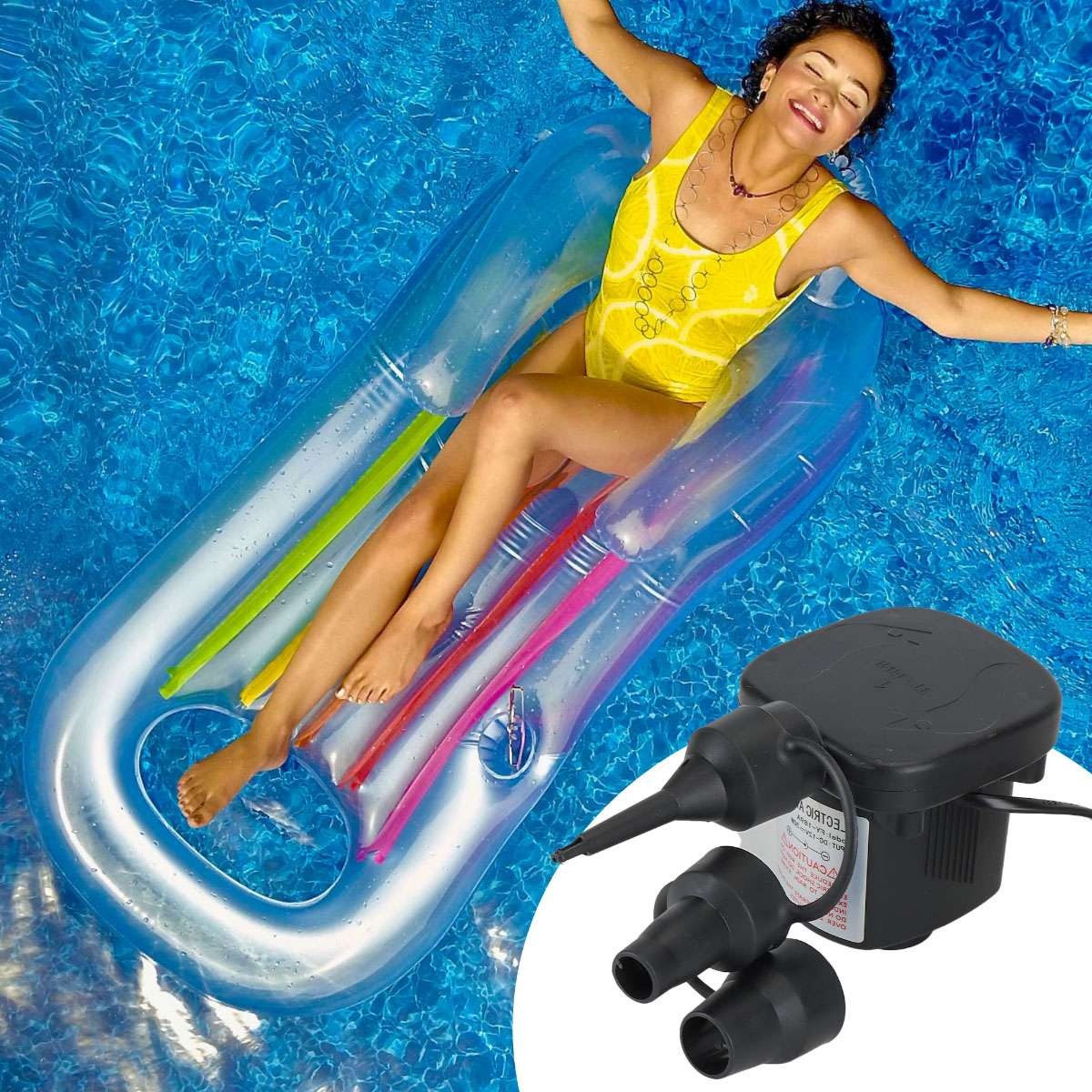 Electric Portable Air Pump For Inflatable Air Mattress Raft Bed Boat Pool Toy US