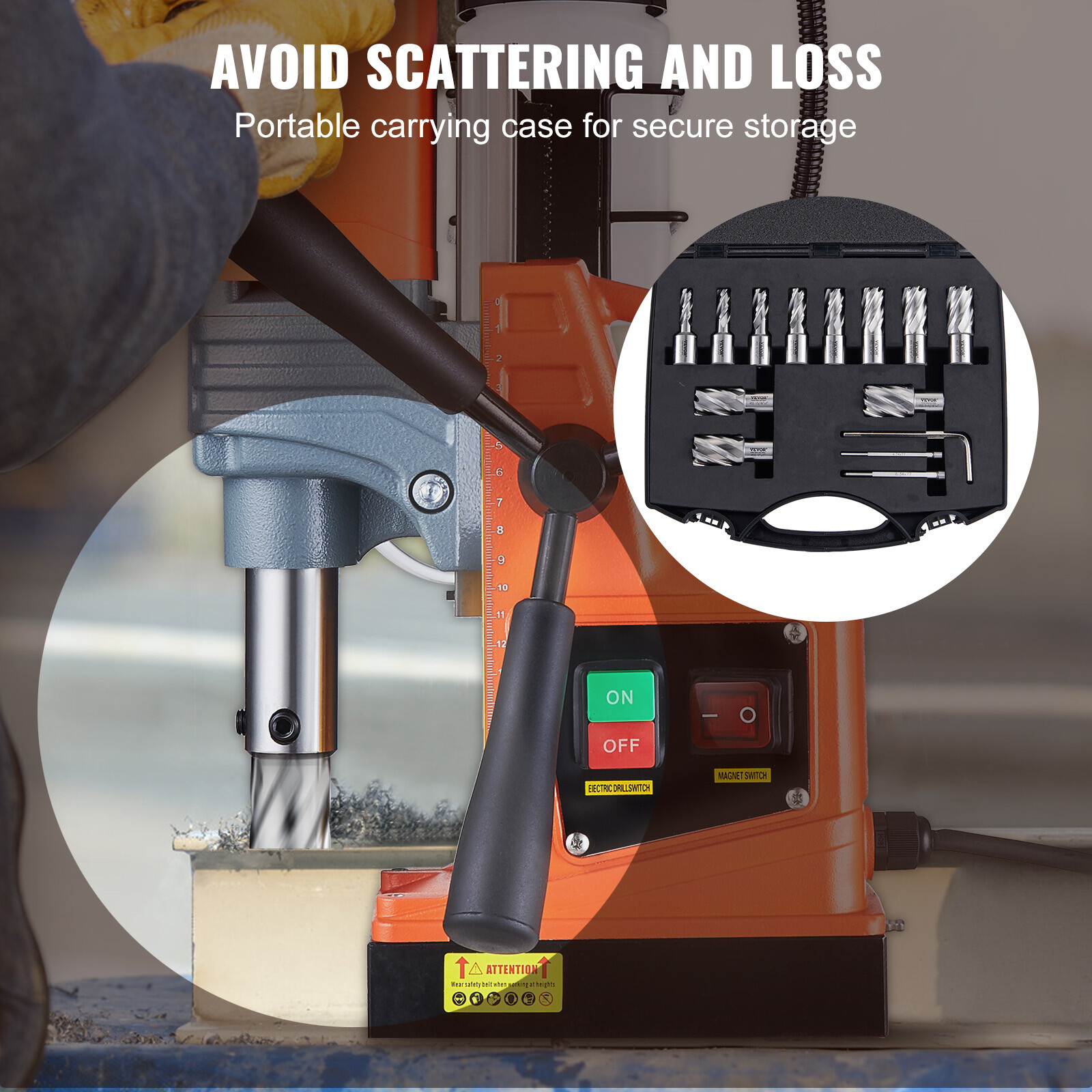 VEVOR Annular Cutter Set HSS Magnetic Drill Bits 13 PCS Weldon Shank 1" Depth