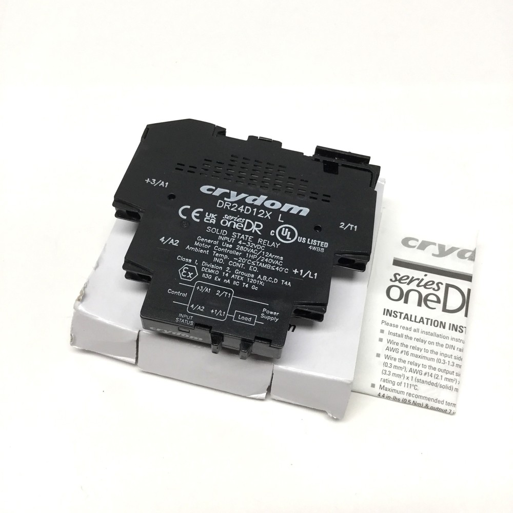 Crydom DR24D12X Solid State Relay SSR, 4-32VDC Control Input, 280VAC 12A Load