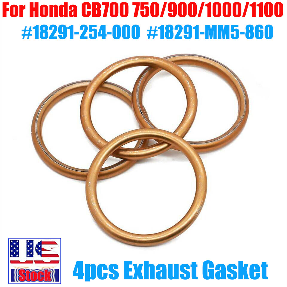4 Pack Exhaust  Gasket for Honda CB750A CB750C CB750F CB750K CB750SC CB750L