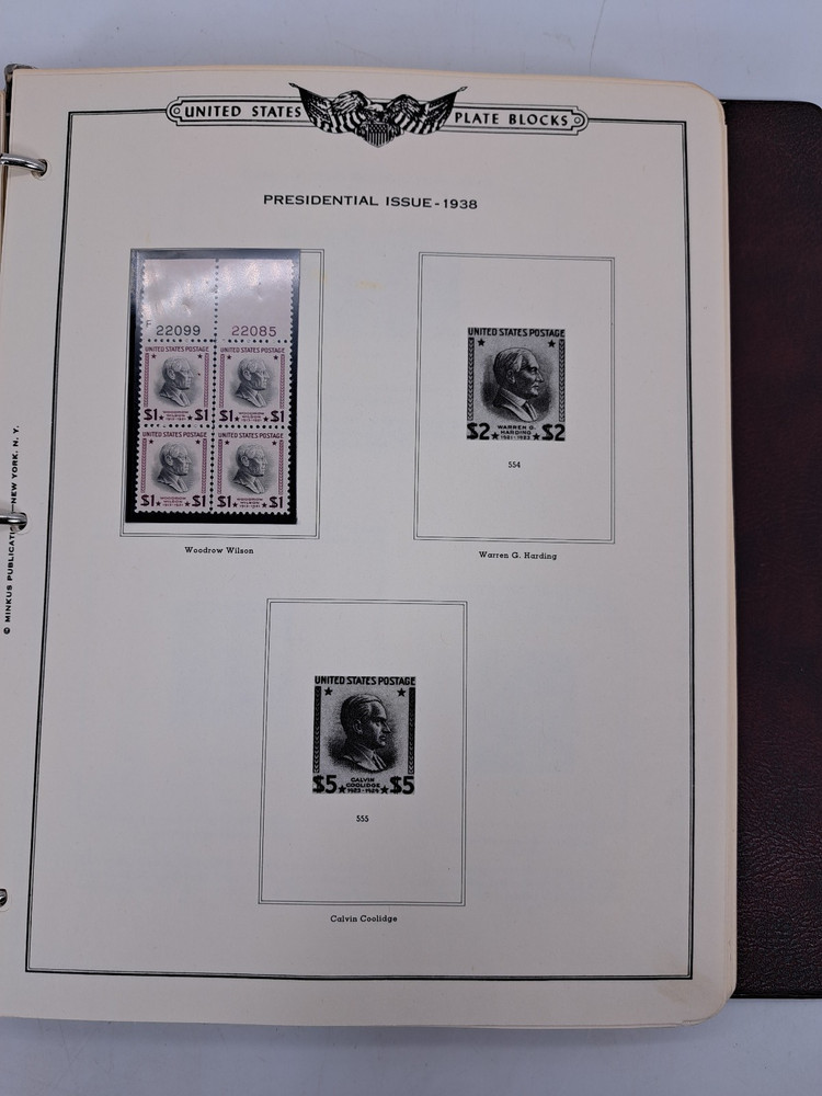 The American Plate Block Album Volume 2 1938-1968 Minkus (129 Plate Blocks)