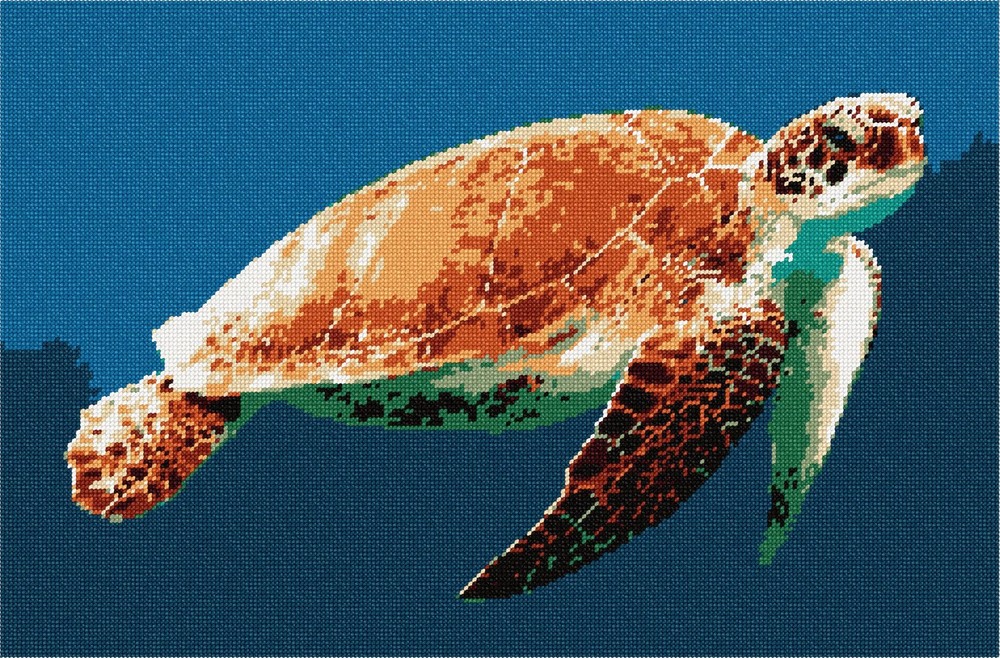 Sea Turtle Needlepoint Kit or Canvas