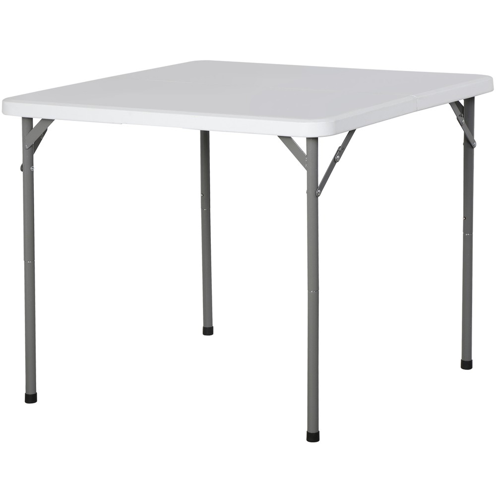 34"Square Folding Card Table Plastic Fold-in-Half Picnic Table w/Carrying Handle