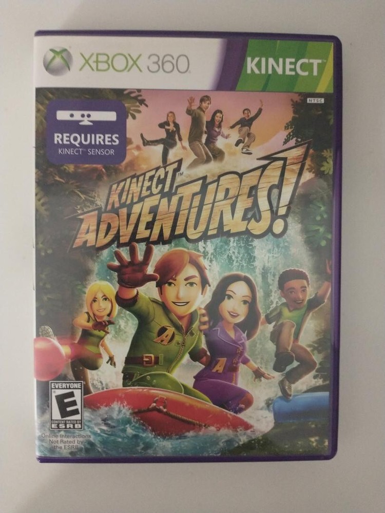 Authentic Xbox 360 Kinect Sensor Black + Kinect Adventures Game + US Seller
