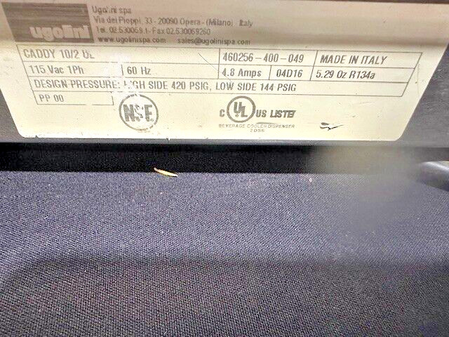 "UGOLINI" CADDY 10/2 DL REFRIGERATED LEMONADE, FRUIT JUICE COOLER MACHINE