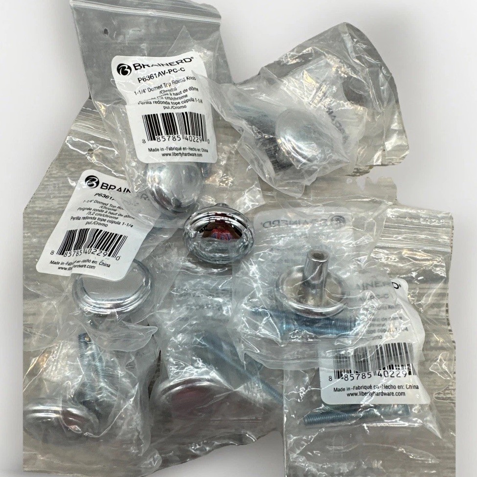 Brainerd Domed Top Round Knobs Chrome 1-1/4" P6361AV-PC-C 8 Pack [W]