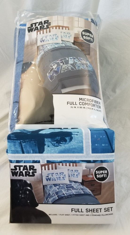 5 pc Disney Star Wars Full Microfiber Comforter & Sheet Set NIP