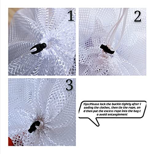 Small Commercial Mesh Laundry Bag with Handle and Drawstring for Dormitory,