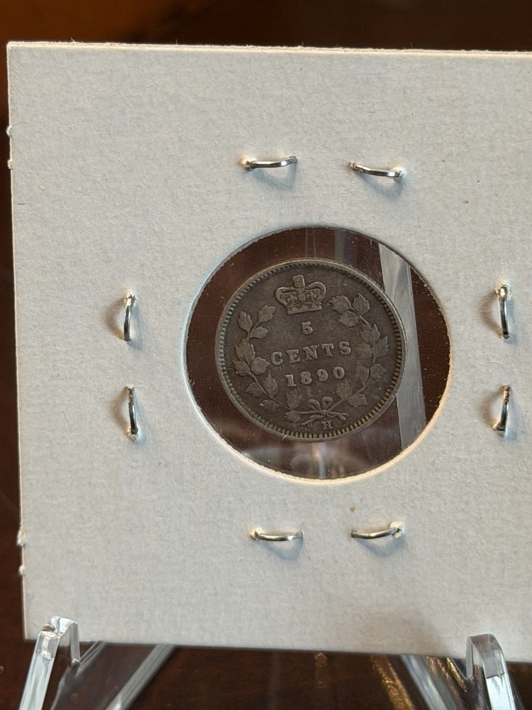 1890 H Canada 5c 5 Cents Silver