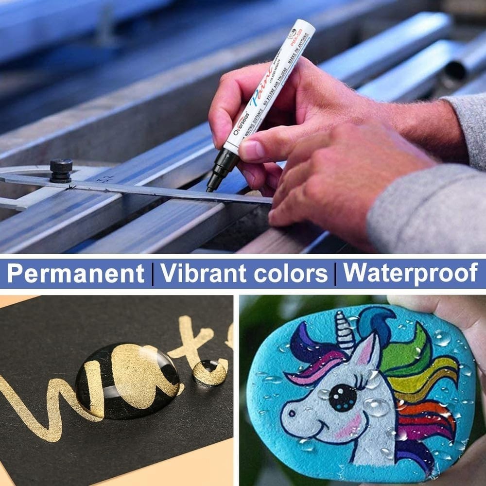 2-Pack Black Oil-Based Paint Markers - Quick Drying & Waterproof